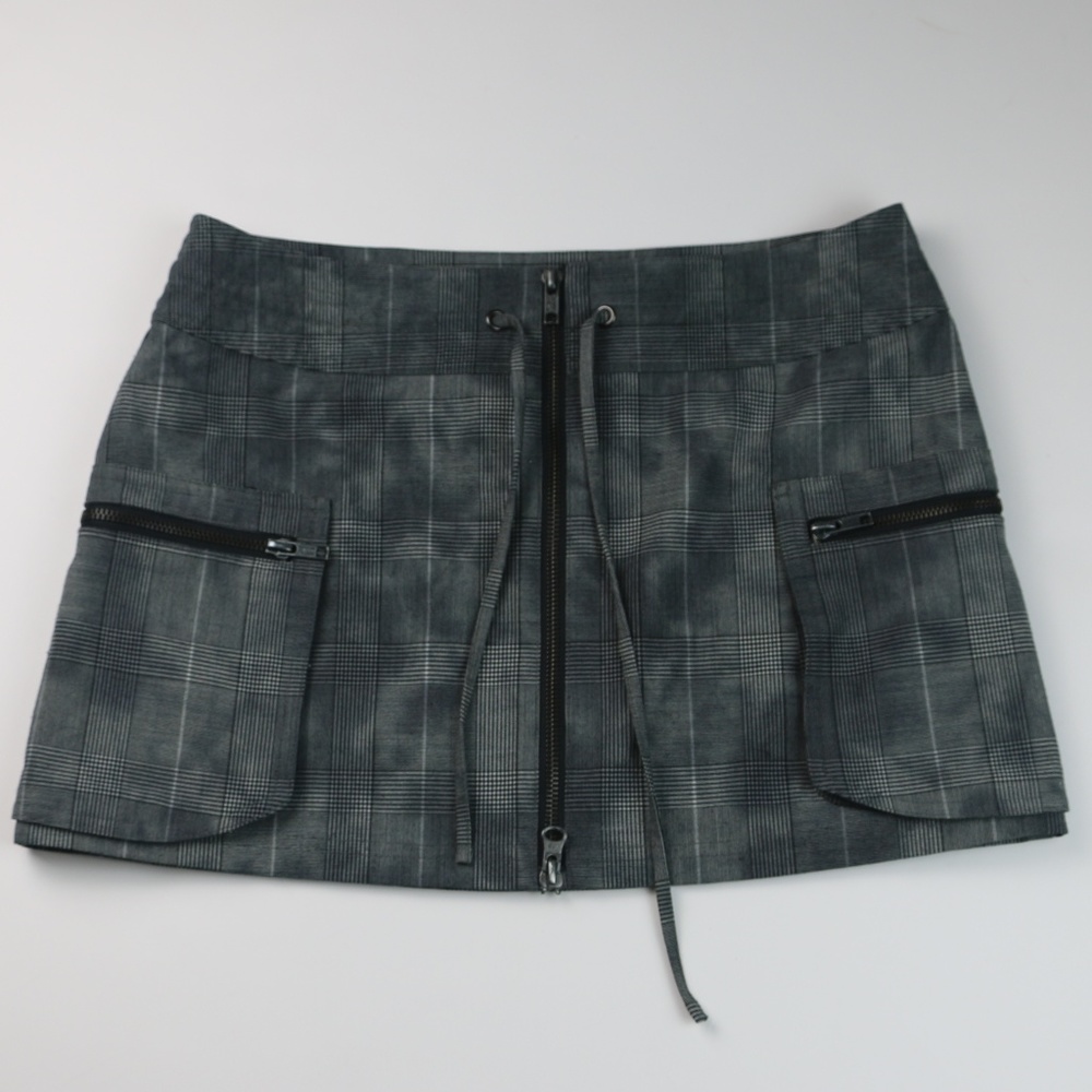 Divided Skirt Zipper Pockets Gray Size 6